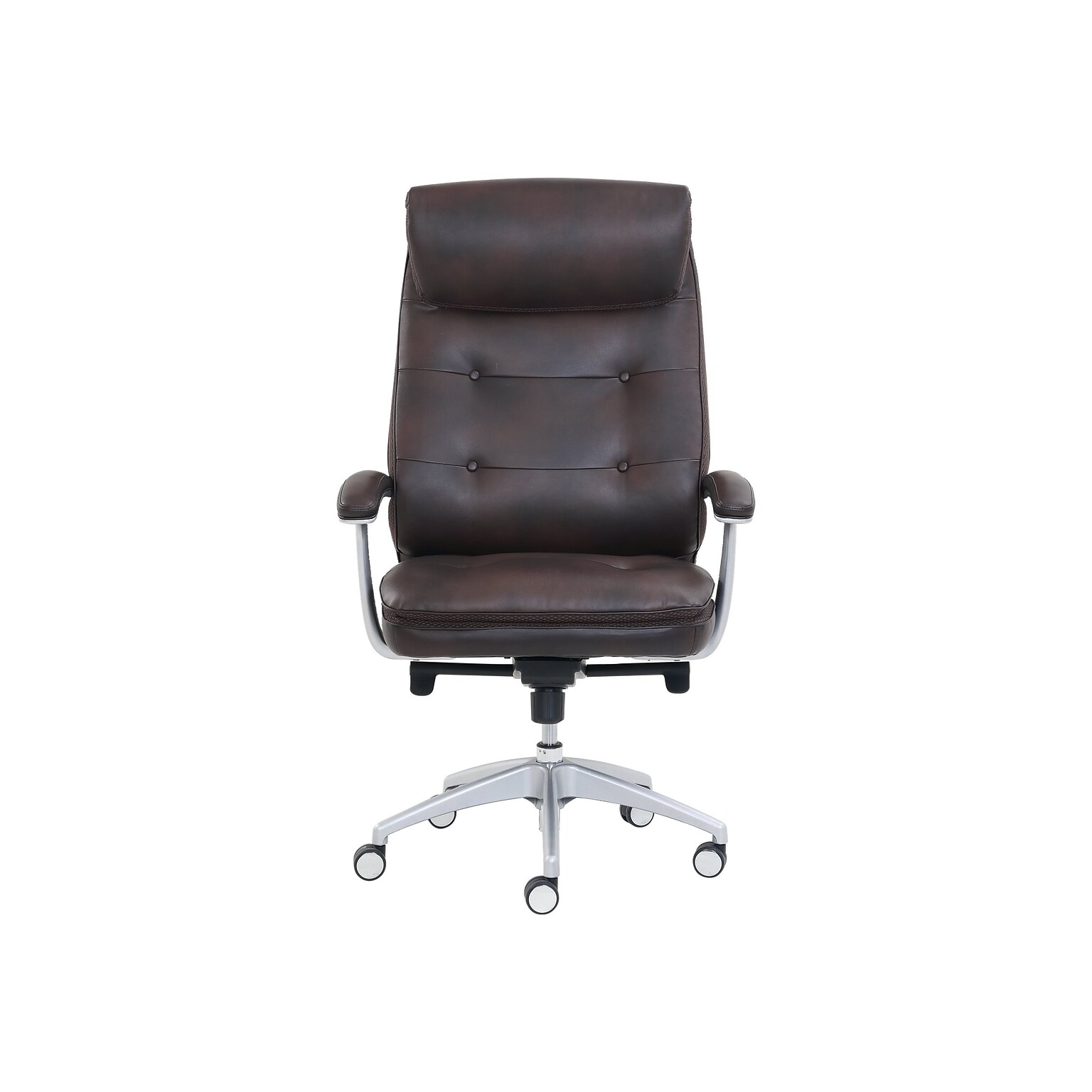 Beautyrest Royo Ergonomic Leather Executive Big & Tall Chair, 400 lb. Capacity, Brown (51449)