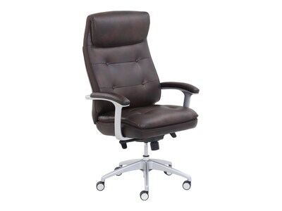 Beautyrest Royo Ergonomic Leather Executive Big & Tall Chair, 400 lb. Capacity, Brown (51449)