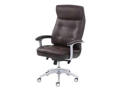 Beautyrest Royo Ergonomic Leather Executive Big & Tall Chair, 400 lb. Capacity, Brown (51449)