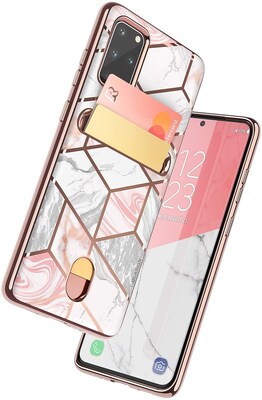 i-Blason Comso Wallet Series White Marble Case for Galaxy S20 Plus (S20PL-COSCD-MAR)