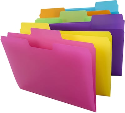 Smead SuperTab® File Folder, 1/3-Cut tab, Letter Size, Poly, 18 per Pack (10515)