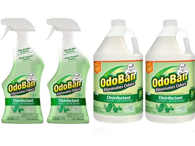 ODOBAN Disinfectant Spray and Concentrate, Original Eucalyptus, 32 Fl. oz./128 Fl. oz., 4/Carton (91