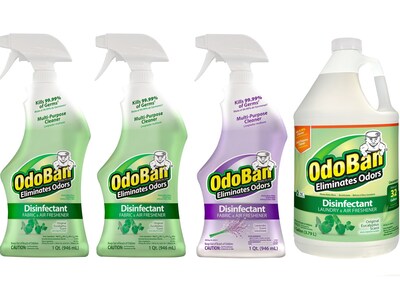 ODOBAN Disinfectant Spray and Concentrate, Lavender/Original Eucalyptus, 32 Fl. oz./128 Fl. oz., 4/Carton (9110613SP-STP)