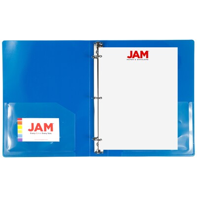 Jam Paper Designders 3 3-Ring Flexible Poly Binder Clear Glass Twill 10/Pack (821T3CLA)
