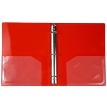 JAM Paper Plastic Mini 1 3-Ring Binders, Red, 24/Pack (751TM1REA)