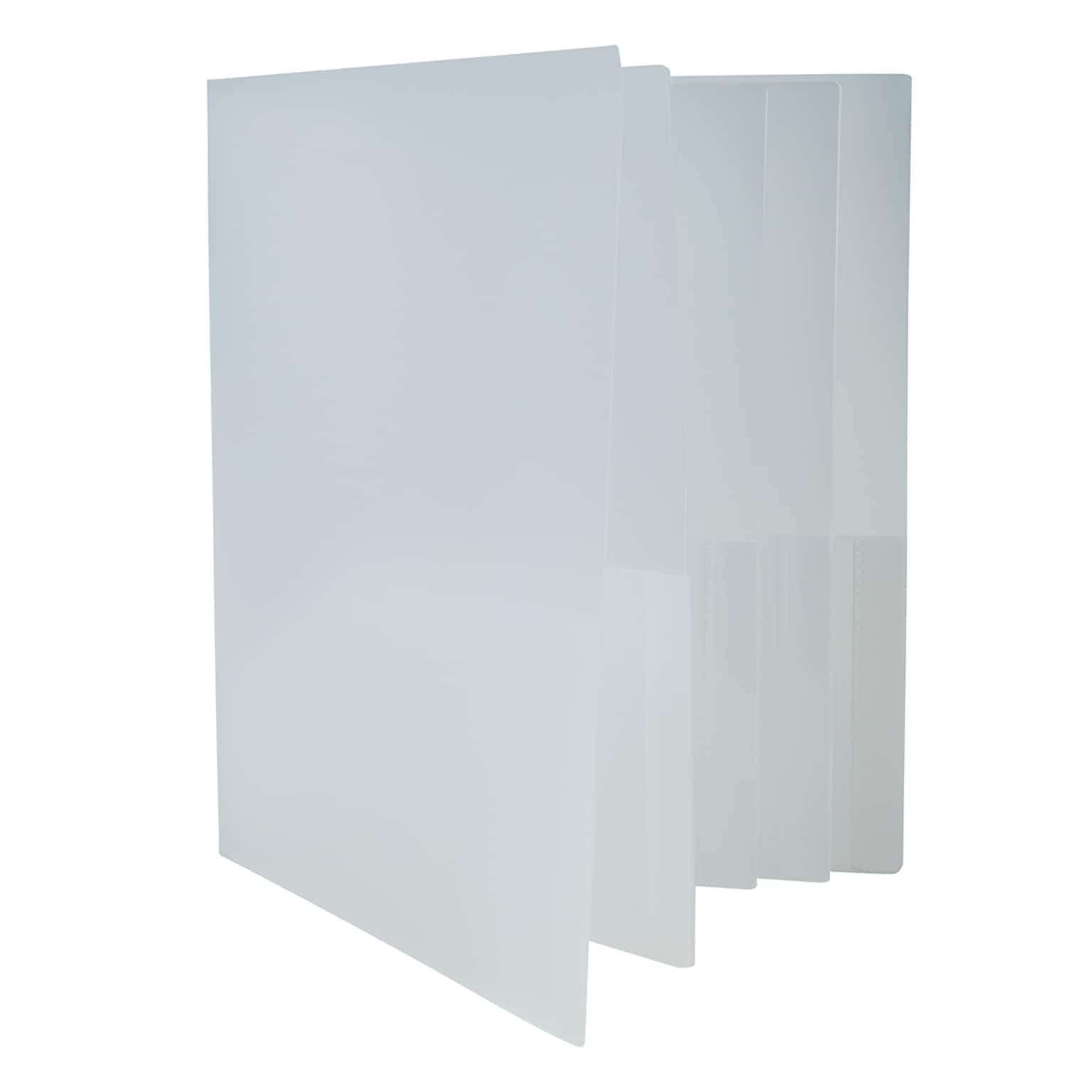 JAM Paper 10-Pocket Heavy Duty Folders, Clear, 3/Pack (389MP10clc)