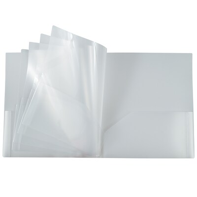 JAM Paper 10-Pocket Heavy Duty Folders, Clear, 3/Pack (389MP10clc)