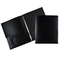 JAM Paper 4-Pocket Heavy Duty Folders, Black, 2/Pack (389MP4bl)