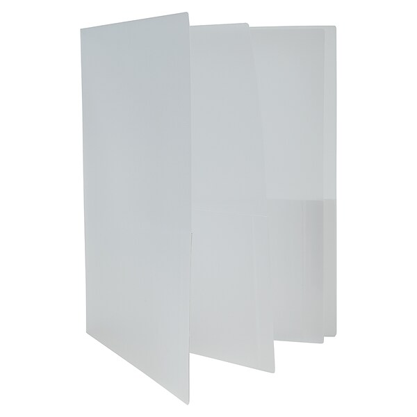 JAM Paper 6-Pocket Heavy Duty Plastic Folders, Clear, 2/Pack