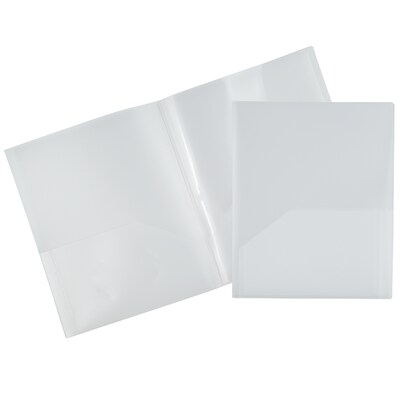 JAM Paper 6-Pocket Heavy Duty Plastic Folders, Clear, 2/Pack (389MP6cl)