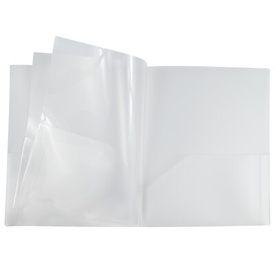 JAM Paper 6-Pocket Heavy Duty Plastic Folders, Clear, 2/Pack (389MP6cl)