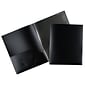 JAM Paper 6-Pocket Heavy Duty Plastic Folders, Black, 2/Pack (389MP6bl)