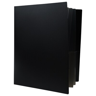 JAM Paper 10-Pocket Heavy Duty Folders, Black, 3/Pack (389MP10blc)