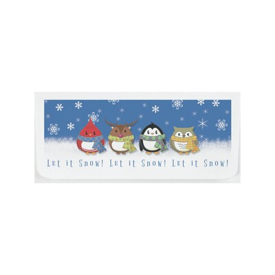 Custom 6-1/2 x 2-7/8 Owl Let It Snow Currency Envelopes, Printed, Smooth, 25/Pack