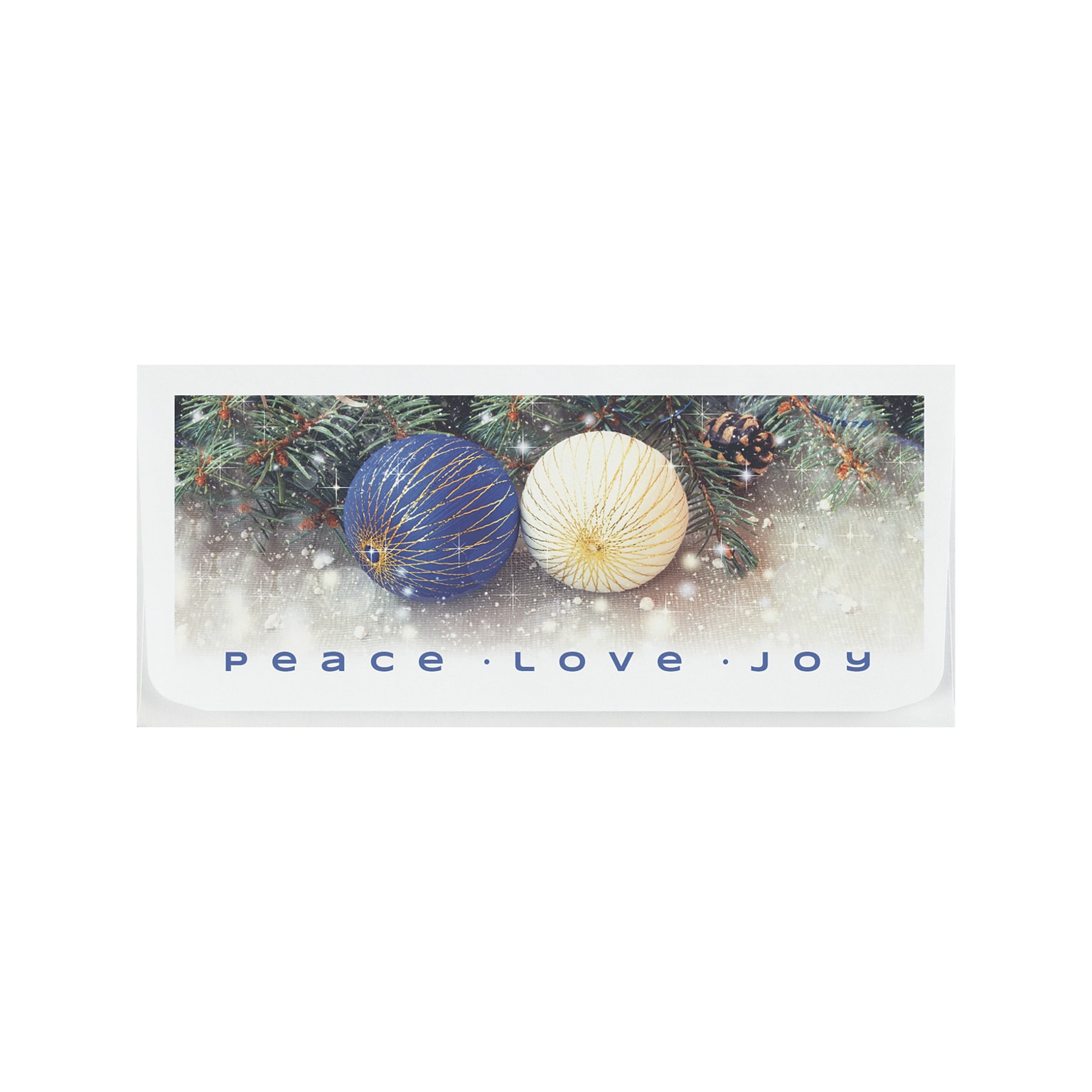 Custom 6-1/2 x 2-7/8 Peace, Love, Joy Currency Envelopes, Printed, Smooth, 25/Pack