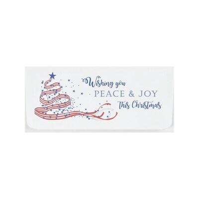 Custom 6-1/2 x 2-7/8 Patriotic Christmas Currency Envelopes, Printed, Smooth, 25/Pack