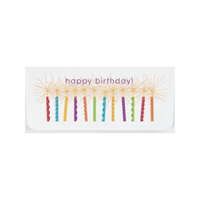 Custom 6-1/2 x 2-7/8 Birthday Candles Currency Envelopes, Printed, Smooth, 25/Pack