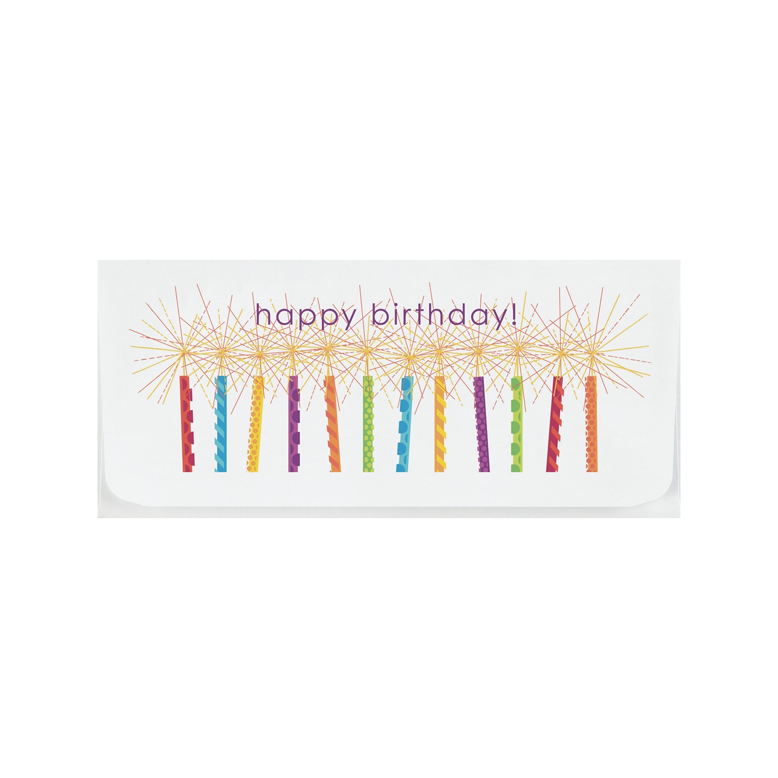 Custom 6-1/2 x 2-7/8 Birthday Candles Currency Envelopes, Printed, Smooth, 25/Pack