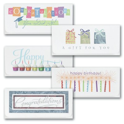 All-Occasions Currency Envelopes Assortment Pack, 6-1/2 x 2-7/8, 250/Pack