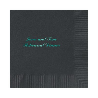 Custom 6-1/2" Square Black Luncheon Napkin, 3-Ply Tissue, 100/Pack