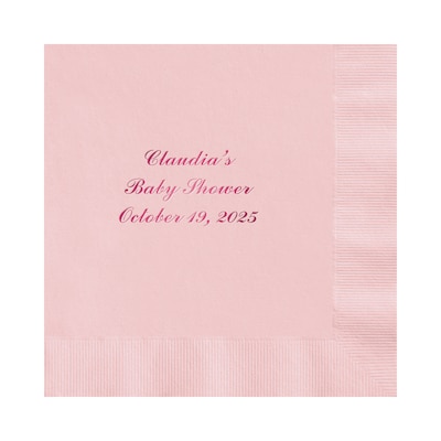 Custom 6-1/2" Square Blush Luncheon Napkin, 3-Ply Tissue, 100/Pack