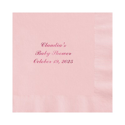 Custom 6-1/2 Square Blush Luncheon Napkin, 3-Ply Tissue, 100/Pack