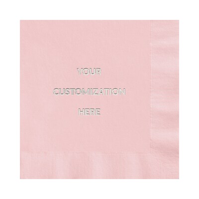 Custom 6-1/2" Square Blush Luncheon Napkin, 3-Ply Tissue, 100/Pack