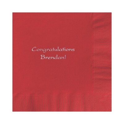 Custom 6-1/2" Square Claret Luncheon Napkin, 3-Ply Tissue, 100/Pack