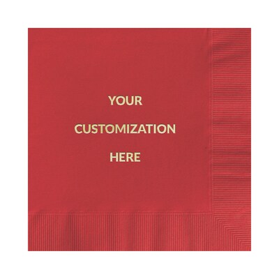 Custom 6-1/2" Square Claret Luncheon Napkin, 3-Ply Tissue, 100/Pack