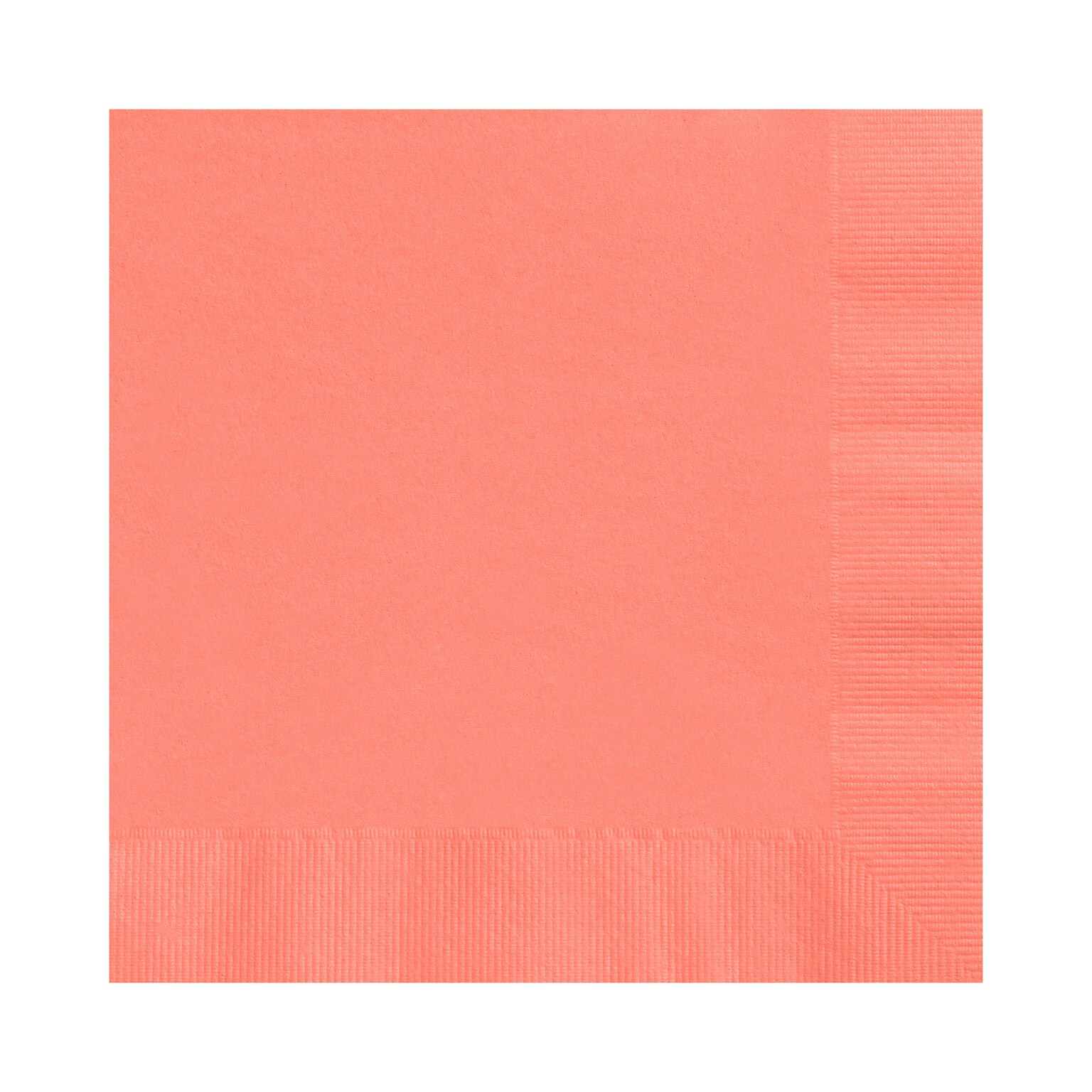 Custom 6-1/2 Square Coral Luncheon Napkin, 3-Ply Tissue, 100/Pack