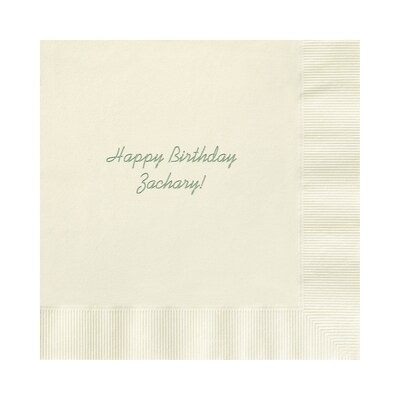 Custom 6-1/2 Square Ecru Luncheon Napkin, 3-Ply Tissue, 100/Pack