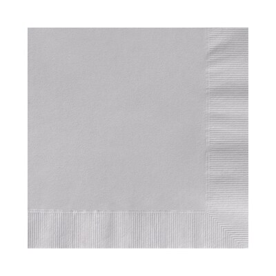 Custom 6-1/2 Square Silver Luncheon Napkin, 3-Ply Tissue, 100/Pack