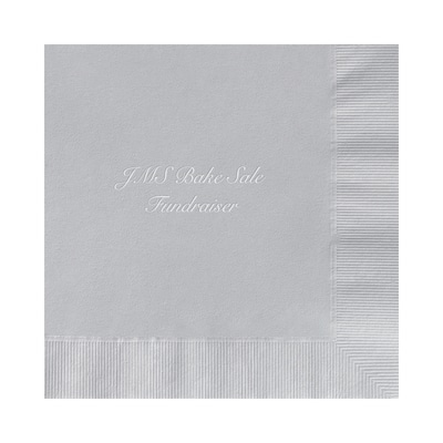 Custom 6-1/2 Square Silver Luncheon Napkin, 3-Ply Tissue, 100/Pack