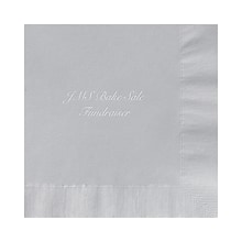 Custom 6-1/2 Square Silver Luncheon Napkin, 3-Ply Tissue, 100/Pack