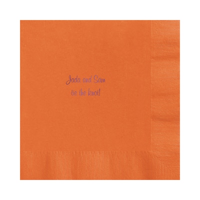 Custom 6-1/2" Square Orange Luncheon Napkin, 3-Ply Tissue, 100/Pack