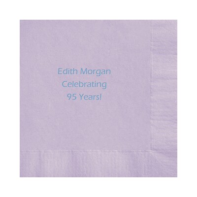 Custom 6-1/2 Square Lavender Luncheon Napkin, 3-Ply Tissue, 100/Pack