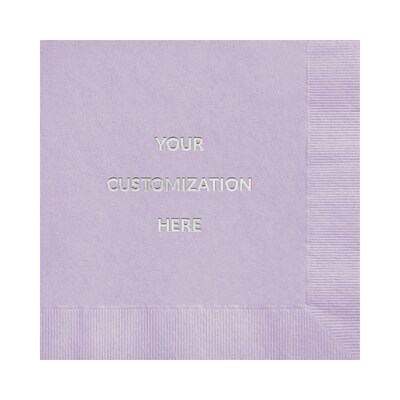 Custom 6-1/2" Square Lavender Luncheon Napkin, 3-Ply Tissue, 100/Pack