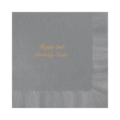 Custom 6-1/2 Square Slate Luncheon Napkin, 3-Ply Tissue, 100/Pack