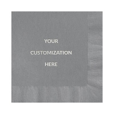 Custom 6-1/2" Square Slate Luncheon Napkin, 3-Ply Tissue, 100/Pack