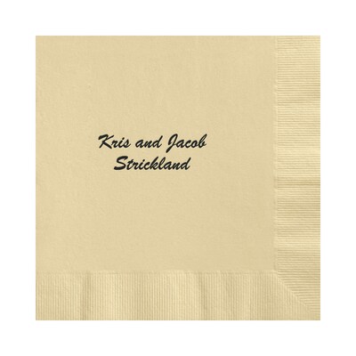 Custom 6-1/2 Square Sand Luncheon Napkin, 3-Ply Tissue, 100/Pack