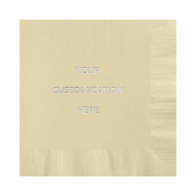 Custom 6-1/2" Square Sand Luncheon Napkin, 3-Ply Tissue, 100/Pack