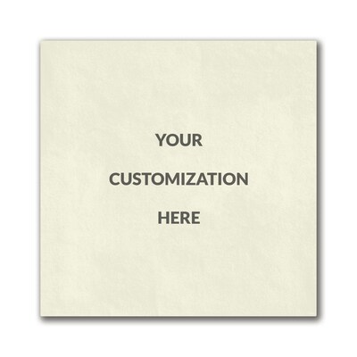 Custom 6-1/2" Square Ecru Uncoined Luncheon Napkin, 3-Ply Tissue, 100/Pack