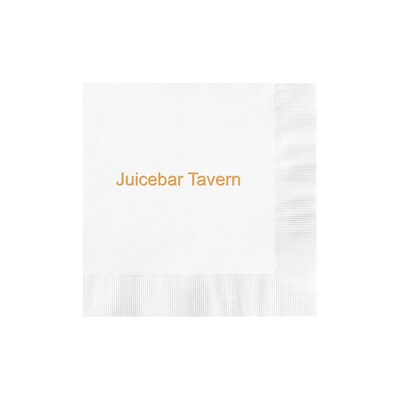 Custom 4-3/4 Square White Beverage Napkin, 3-Ply Tissue, 100/Pack