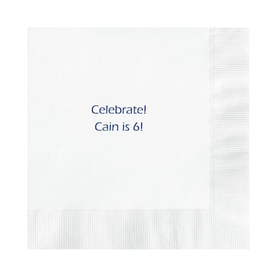 Custom 6-1/2" Square White Luncheon Napkin, 3-Ply Tissue, 100/Pack