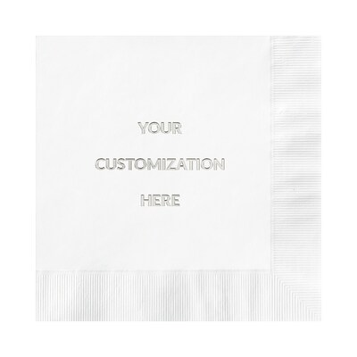 Custom 6-1/2" Square White Luncheon Napkin, 3-Ply Tissue, 100/Pack