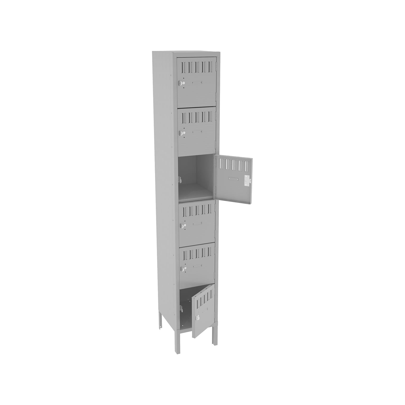 Tennsco 78 6-Tier Light Gray Storage Locker (BS6-151812-1-LGY)
