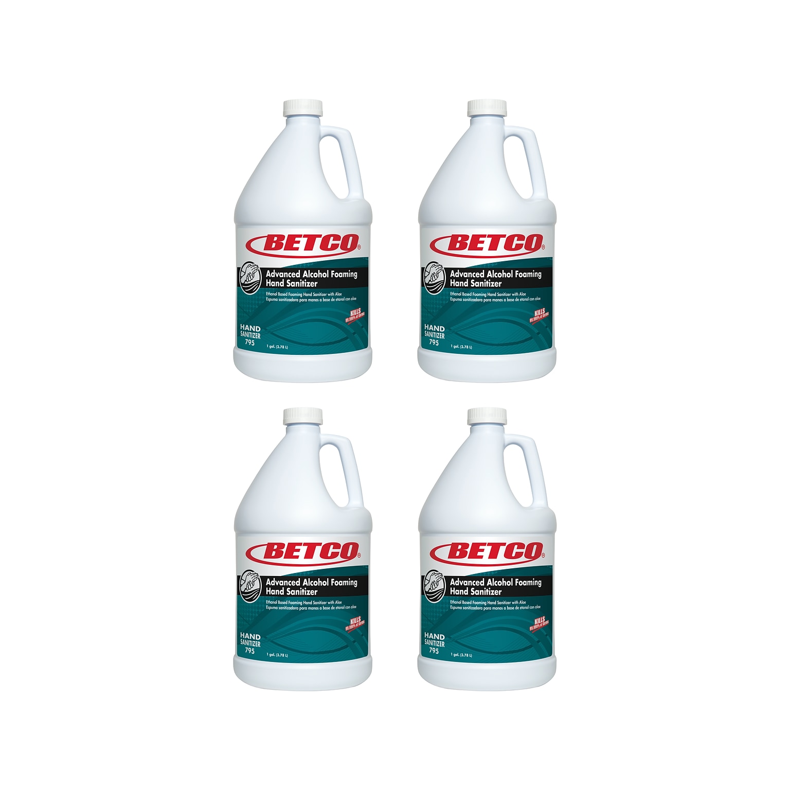 Betco Advanced 70% Alcohol Foaming Hand Sanitizer with Aloe, Citrus Scent, 128 oz., 4/Carton (7950400)