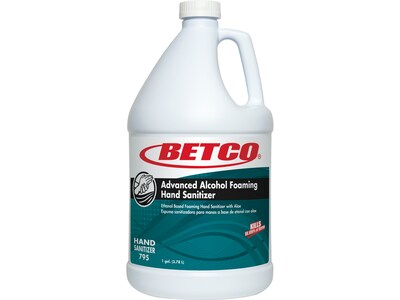 Betco Advanced 70% Alcohol Foaming Hand Sanitizer with Aloe, Citrus Scent, 128 oz., 4/Carton (795040