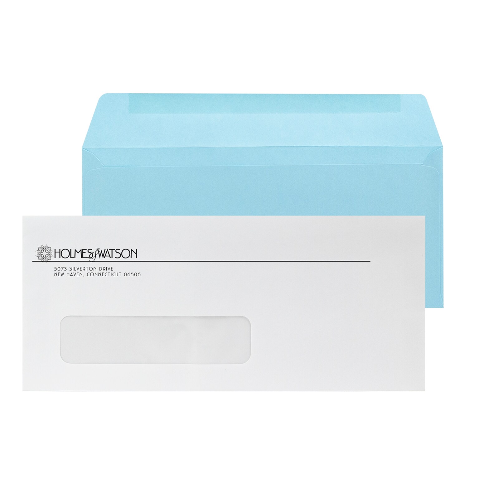 Custom Inserted Envelope Pack, #10 Window Envelope and #9 Blue Reply Envelope, 1 Standard Ink Each, 250 of Each Envelope / Pack
