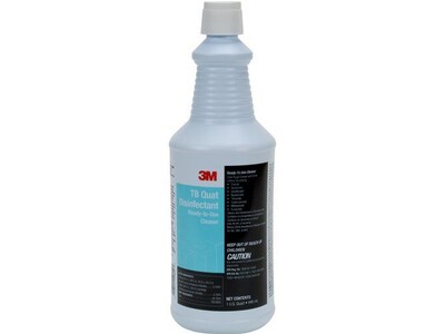 3M TB Quat Disinfectant Ready-To-Use Cleaner, Lemon, 32 oz., 12/Carton (7100034339)